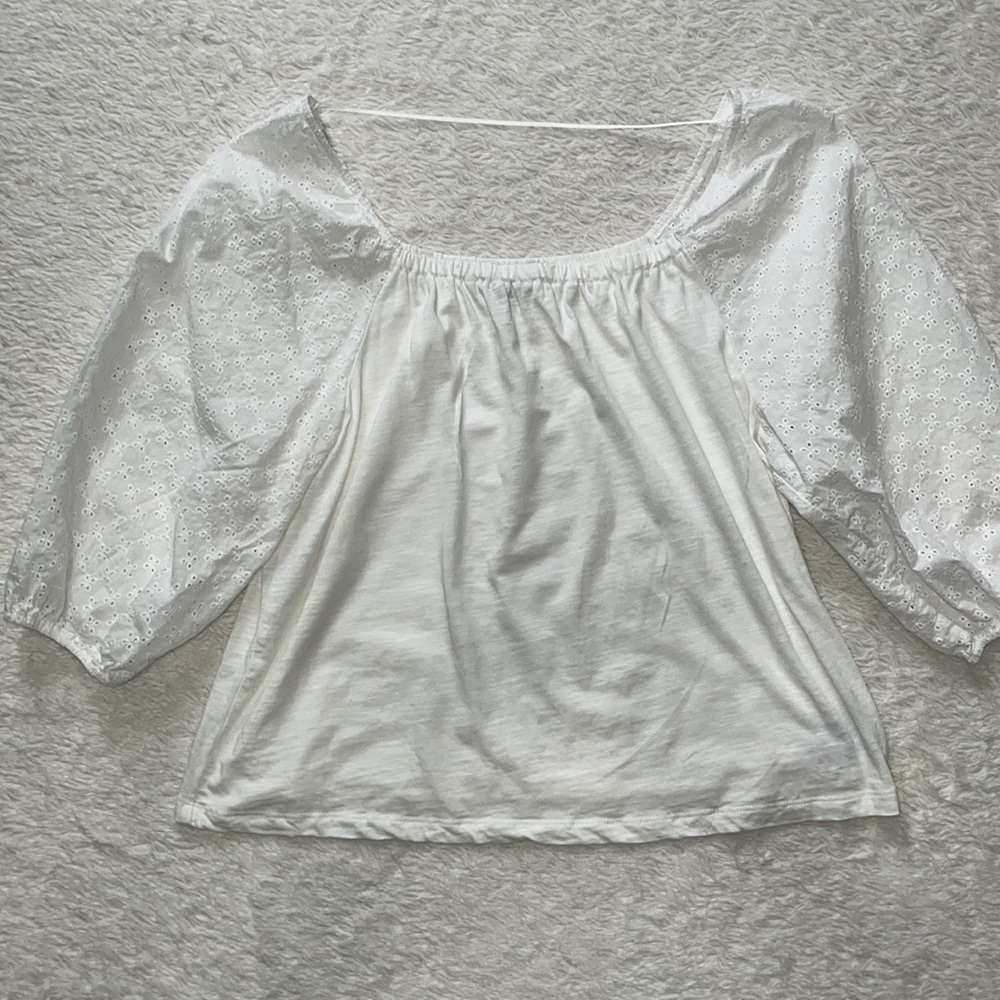 Sanctuary White Puff Sleeve XL Top